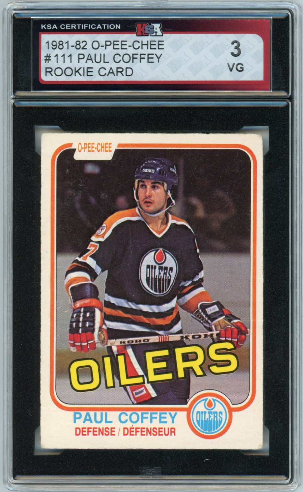 1981/82 OPC O-Pee-Chee Paul Coffey Graded Rookie Card #111 KSA 3