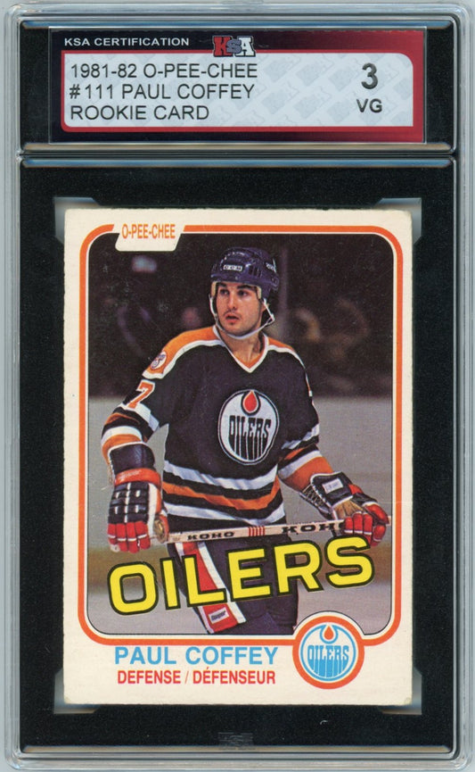 1981/82 OPC O-Pee-Chee Paul Coffey Graded Rookie Card #111 KSA 3