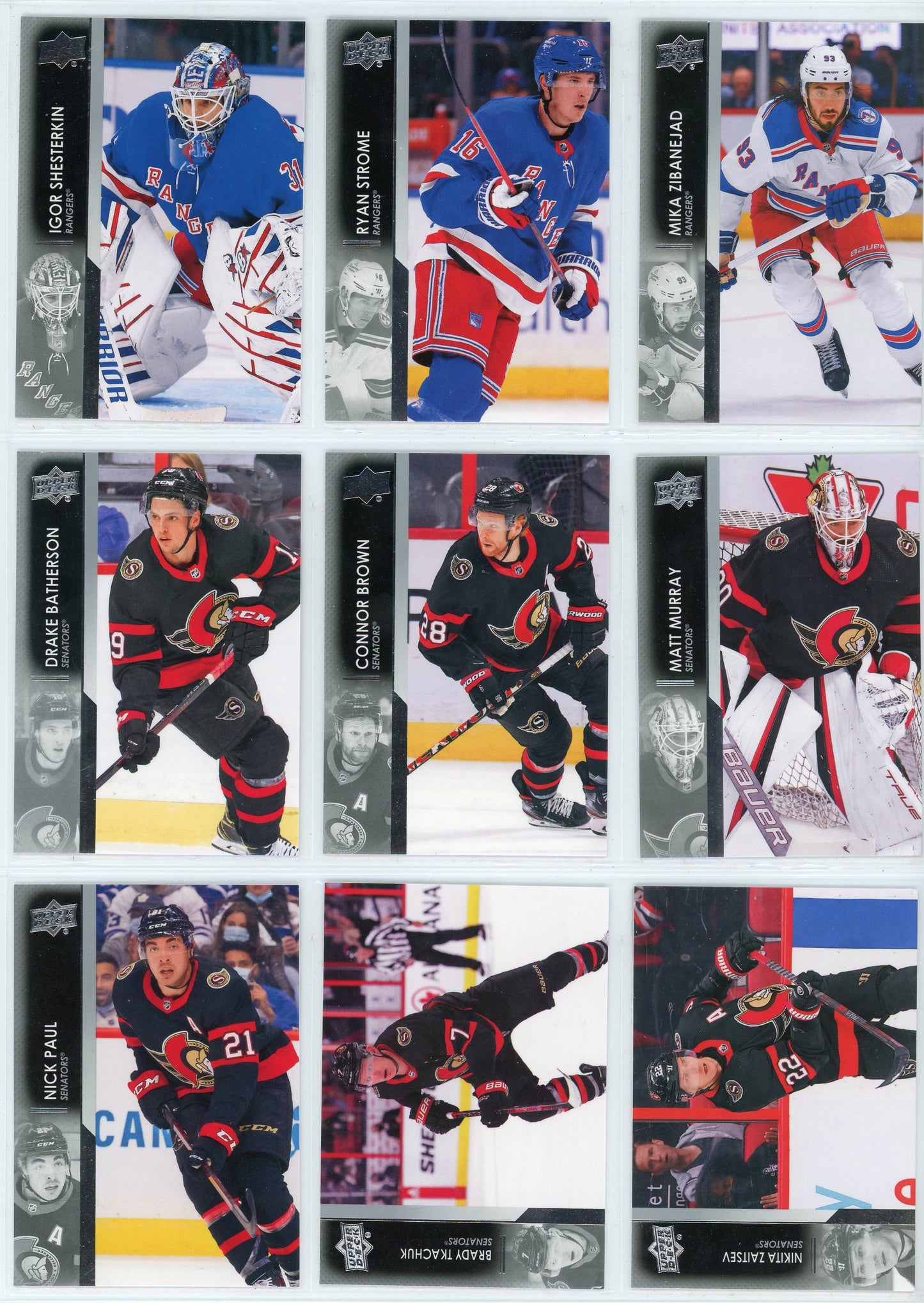2021/22 Upper Deck Series 2 Hockey Card Base Set (200 Cards)
