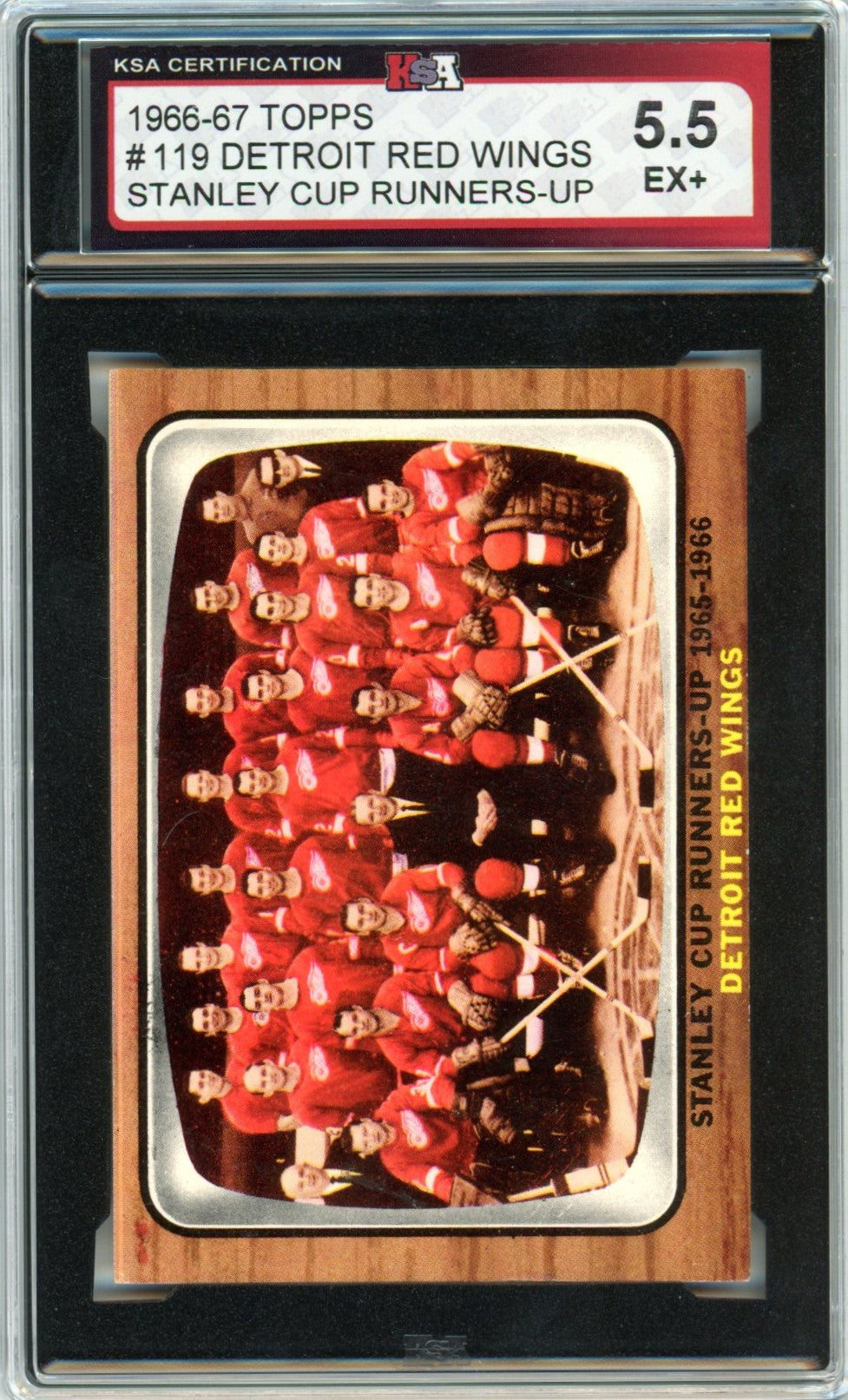 1966/67 Topps Detroit Red Wings Stanley Cup Runners-Up Graded Hockey Card KSA 5.5