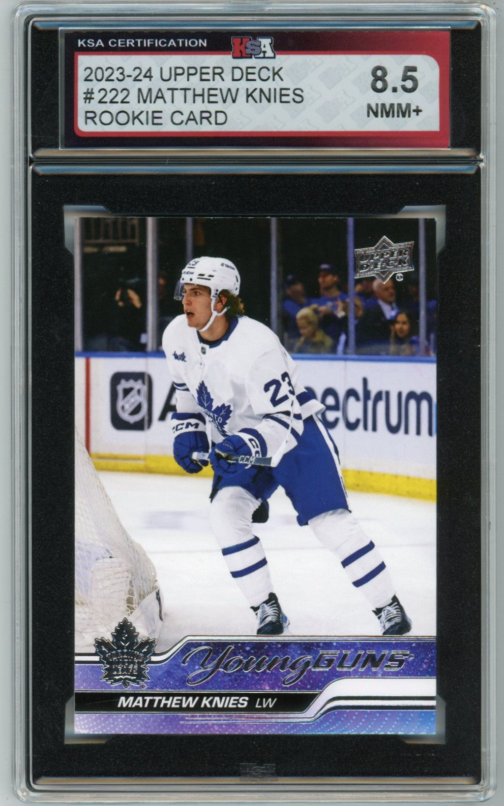 2023/24 Upper Deck Matthew Knies Young Guns Graded Rookie Card #222 KSA 8.5
