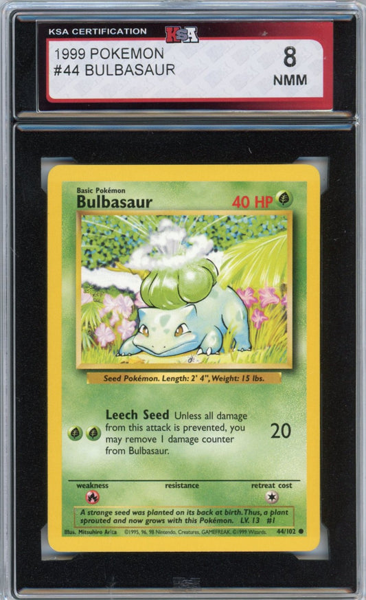 1999 Pokemon Bulbasaur Graded Card #44 KSA 8