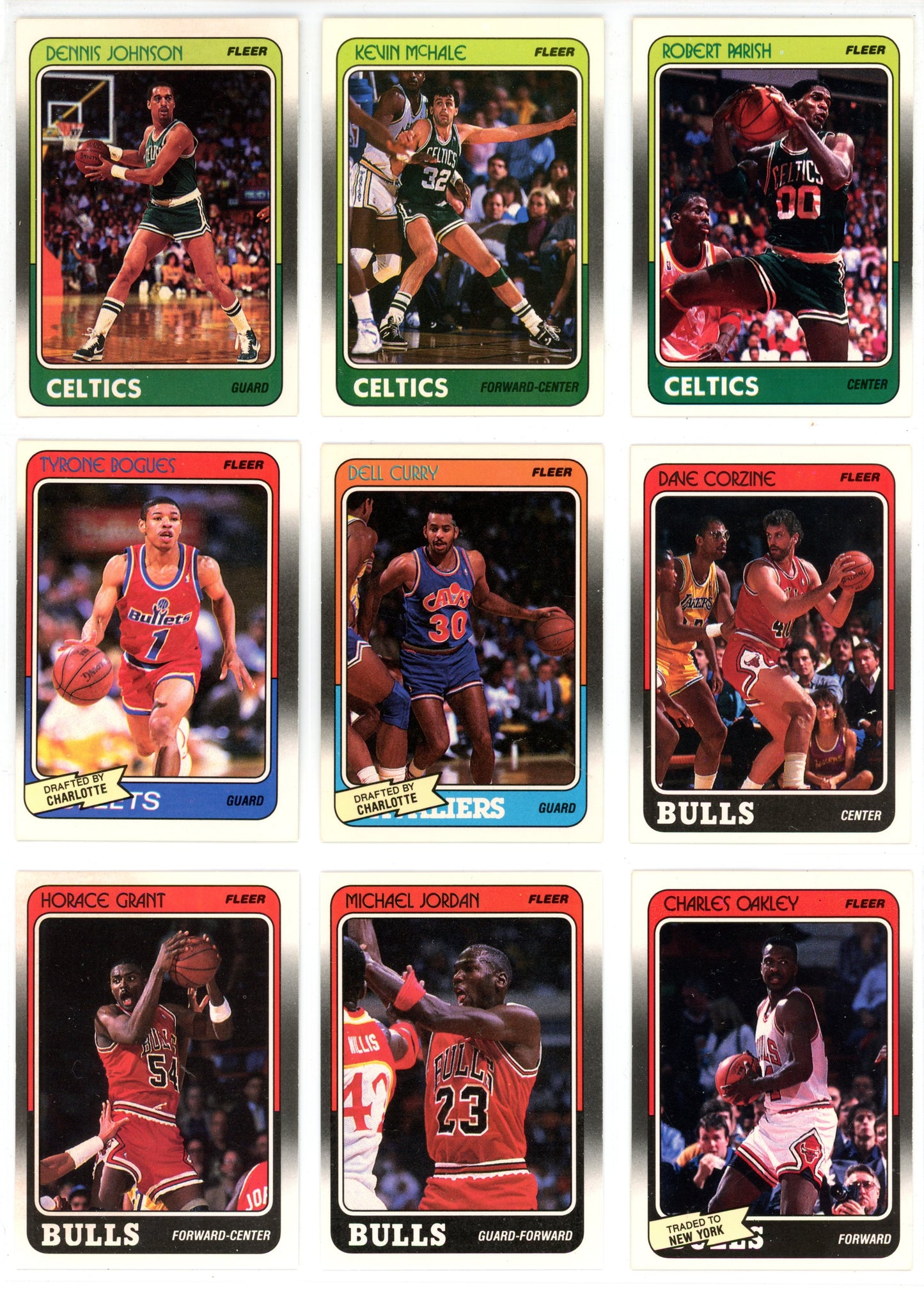 1988/89 Fleer NBA Basketball Card Complete Set (132 Cards) + 11 Stickers Set Pippen, Rodman Rookie
