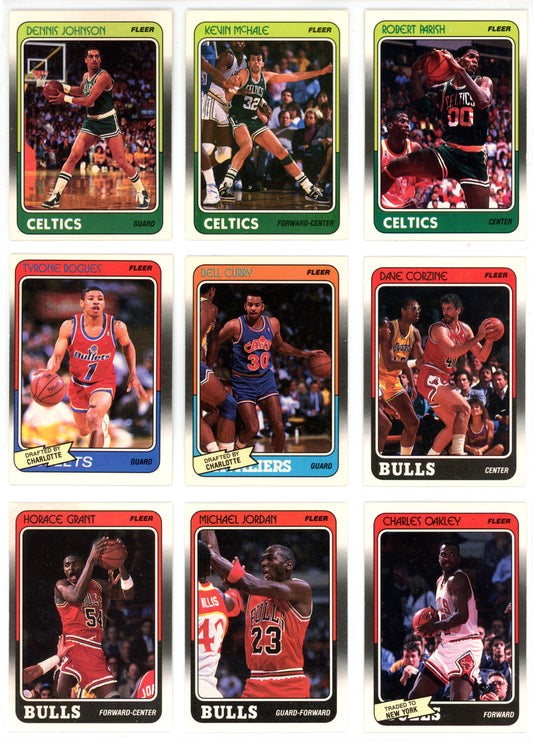 1988/89 Fleer NBA Basketball Card Complete Set (132 Cards) + 11 Stickers Set Pippen, Rodman Rookie