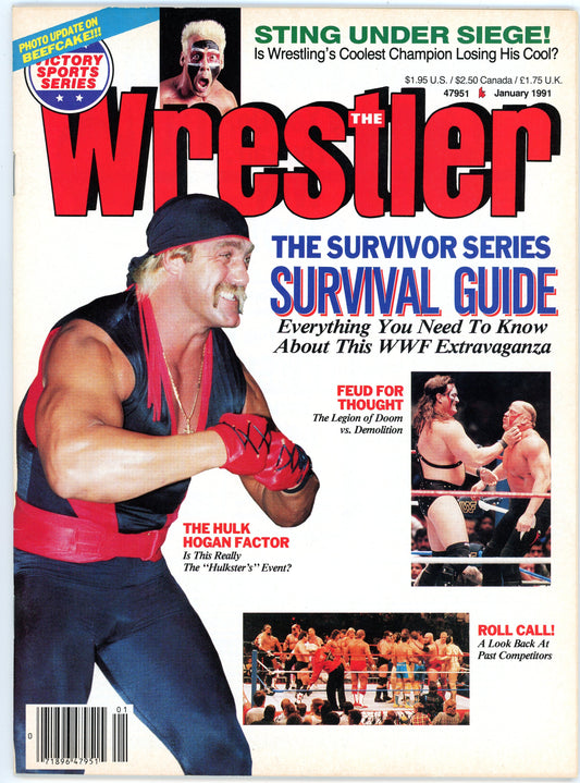 The Wrestler Vintage Wrestling Magazine (January, 1991) Hulk Hogan, Survivor Series