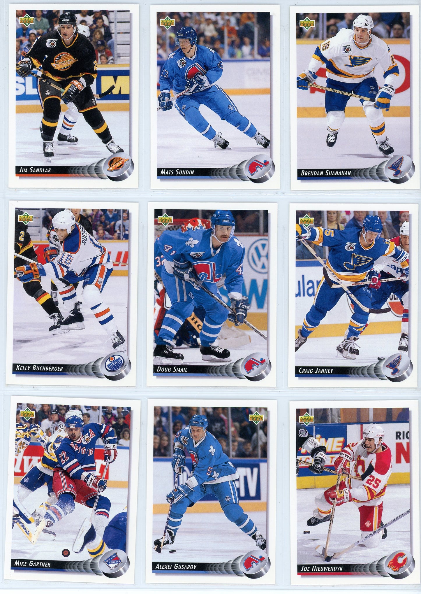 1992/93 Upper Deck NHL Hockey Low Number Series Set (440 Cards)