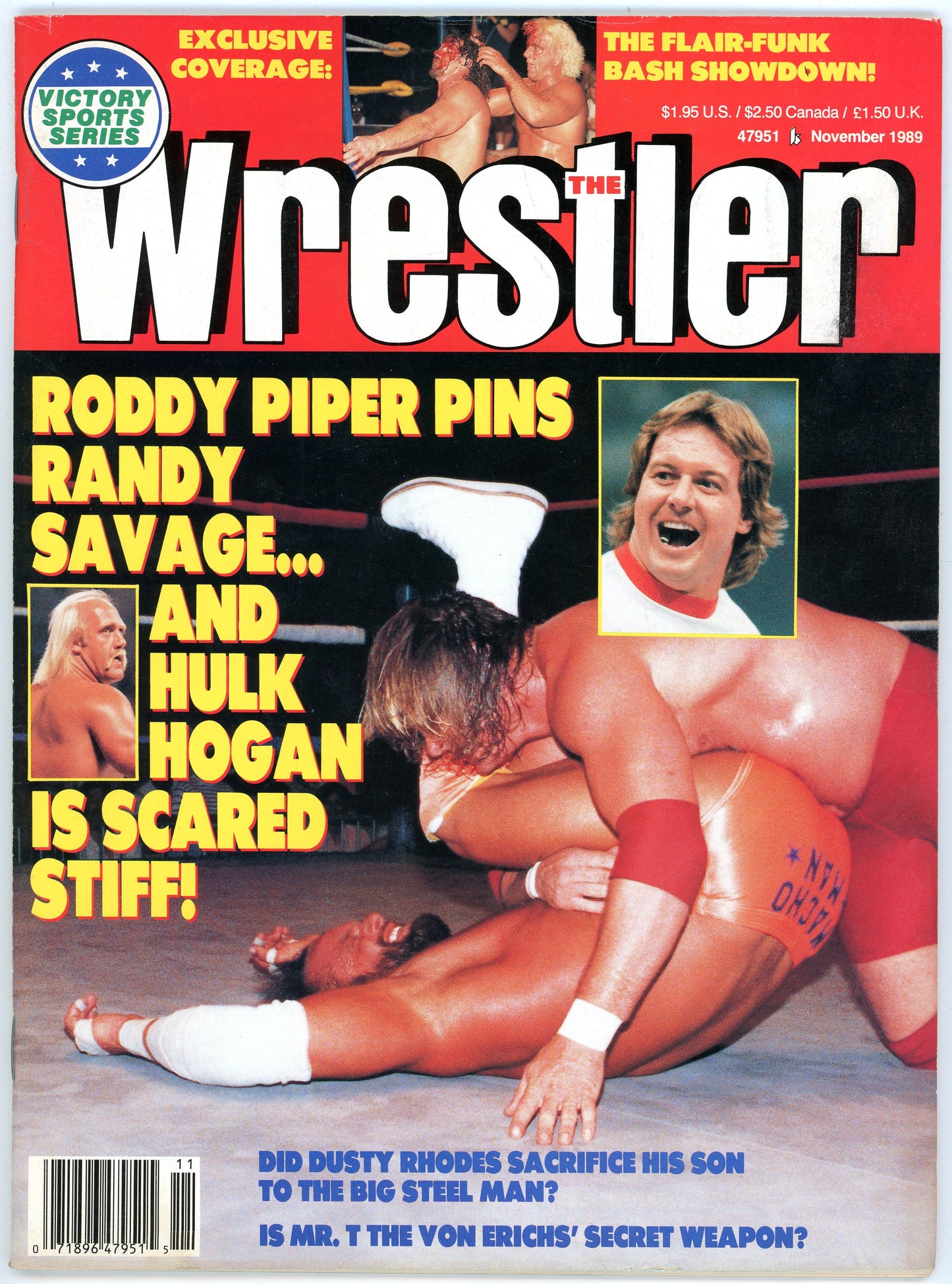 The Wrestler Vintage Wrestling Magazine (November, 1989) Roddy Piper, Randy Savage