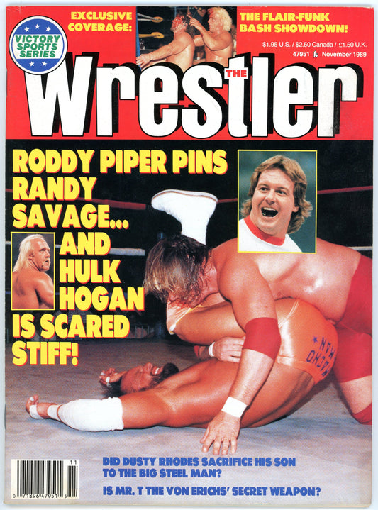 The Wrestler Vintage Wrestling Magazine (November, 1989) Roddy Piper, Randy Savage