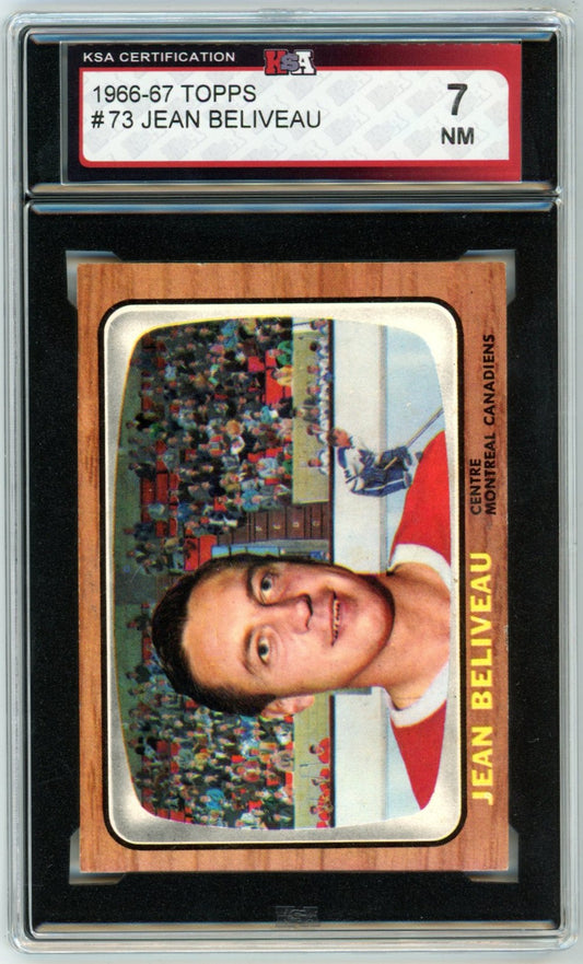 1966/67 Topps Jean Beliveau #73 Graded Hockey Card KSA 7