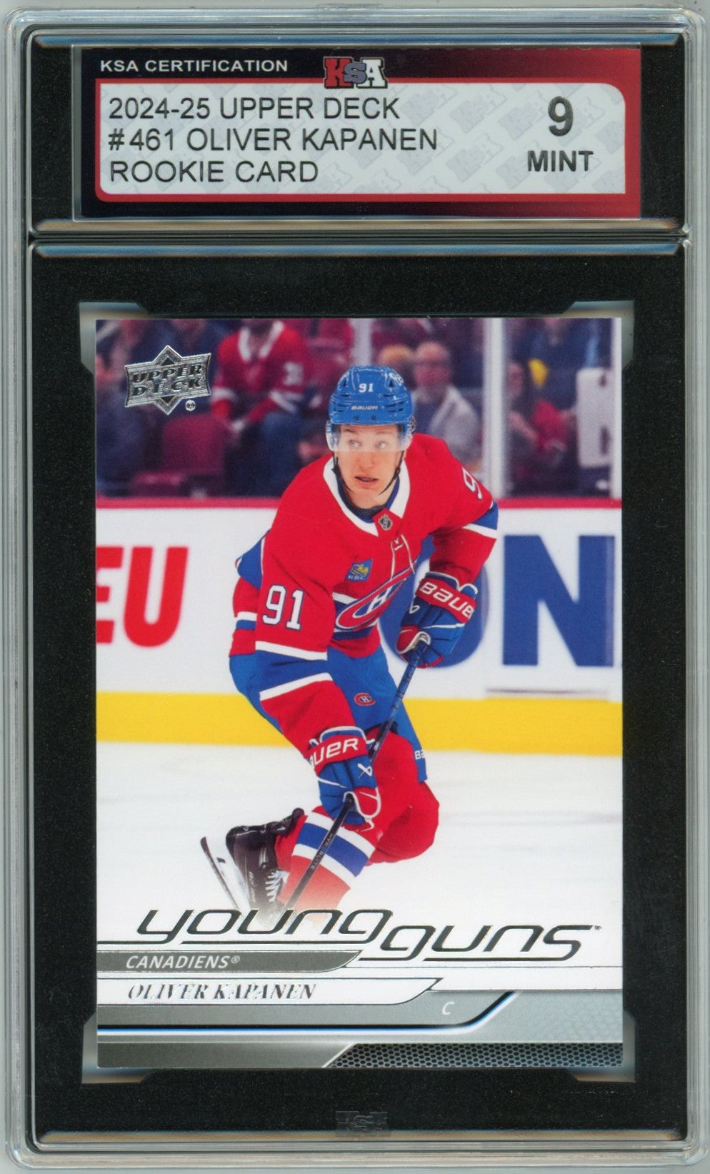 2024/25 Upper Deck Oliver Kapanen Young Guns Graded Rookie Card #461 KSA 9