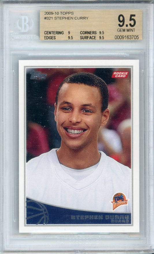 2009/10 Stephen Curry Graded Basketball Rookie Card #321 BGS 9.5