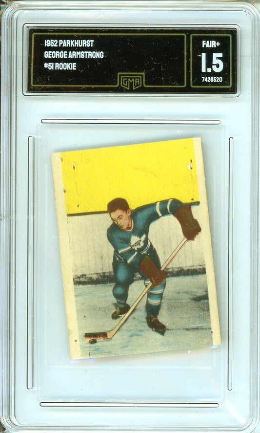 1952 Parkhurst George Armstrong #51 Rookie Card GMA 1.5