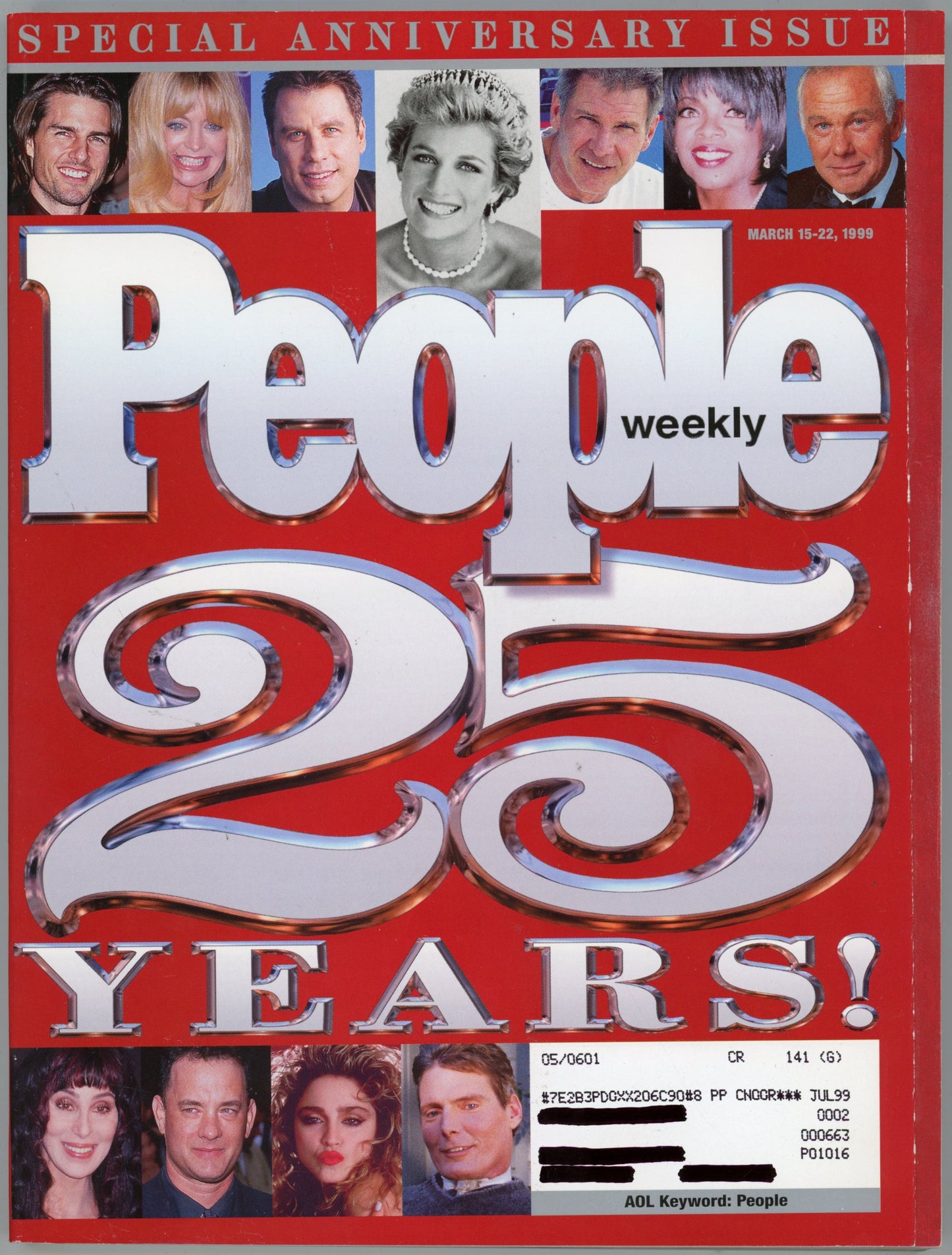 People Weekly Vintage Magazine (March 15-22, 1999) Special 25th Anniversary Issue Subscription