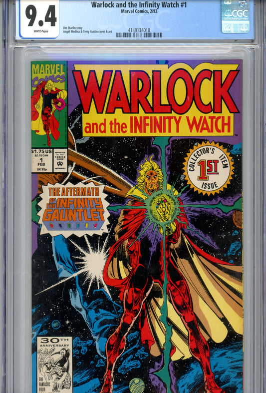 1992 Warlock and the Infinity Watch #1 Graded Comic Book 1st Collector's Item Issue CGC 9.4