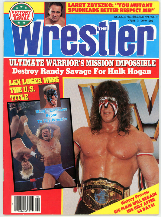 The Wrestler Vintage Wrestling Magazine (June, 1989) Ultimate Warrior, Lex Luger