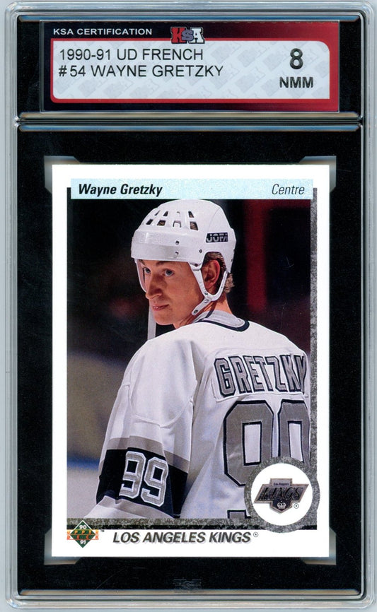 1990/91 Upper Deck French Wayne Gretzky #54 Graded Hockey Card KSA 8
