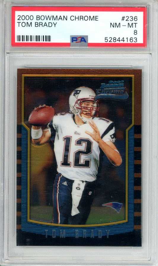 2000 Bowman Chrome Tom Brady #236 Graded Football Card PSA 8