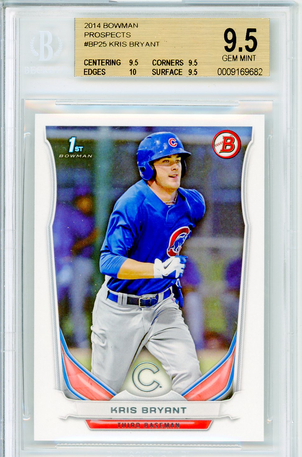 2014 Bowman Prospects Kris Bryant Graded Baseball Card BGS 9.5