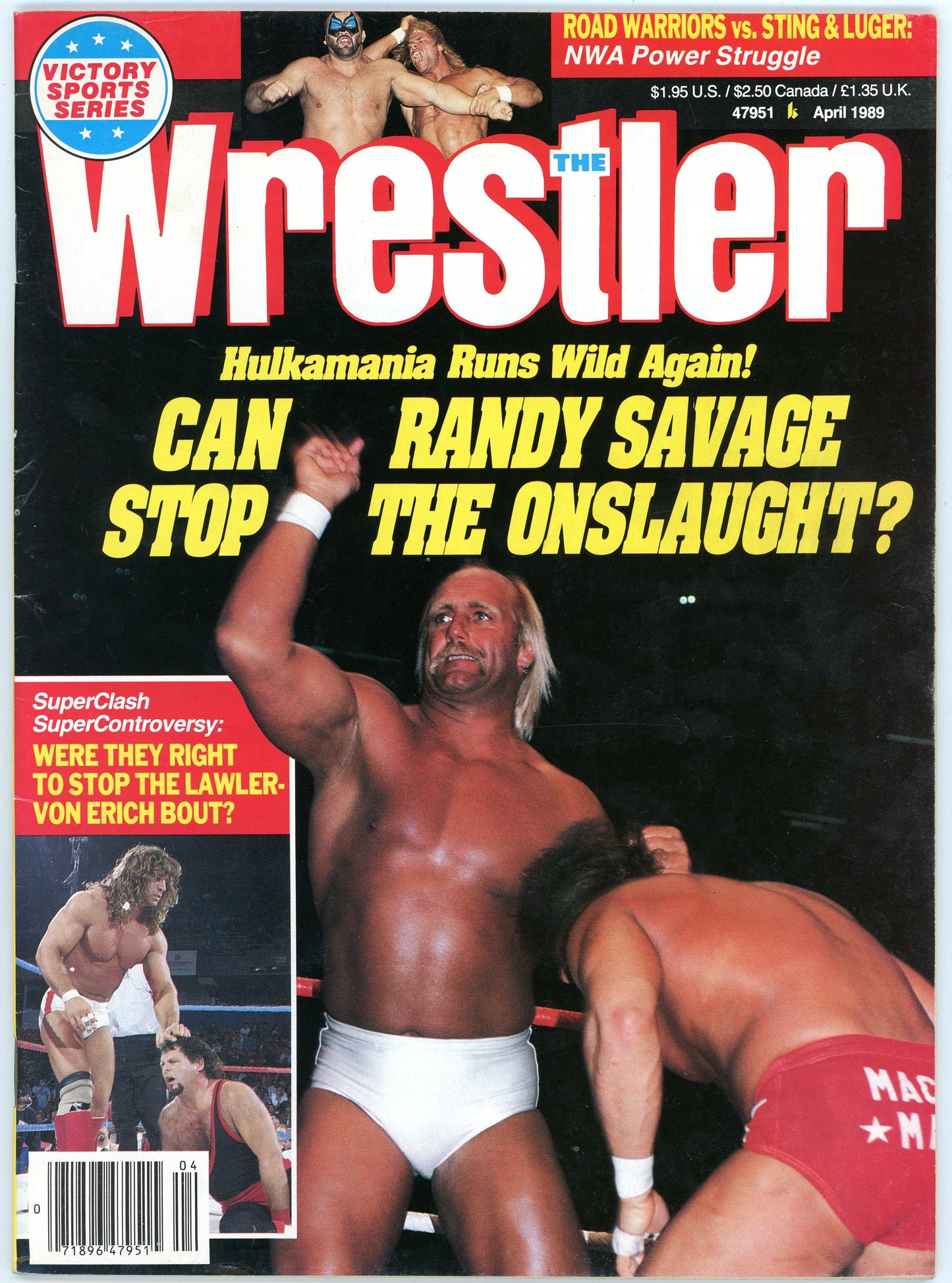 The Wrestler Vintage Wrestling Magazine (April, 1989) Hulk Hogan, Randy Savage