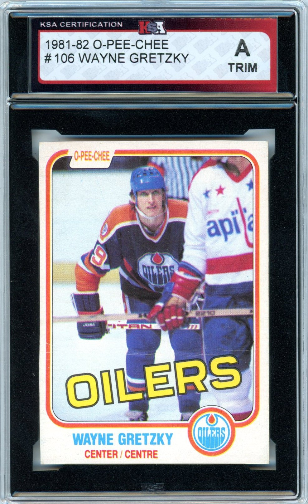 1981/82 OPC O-Pee-Chee Wayne Gretzky #106 Graded Hockey Card KSA Authentic Trimmed