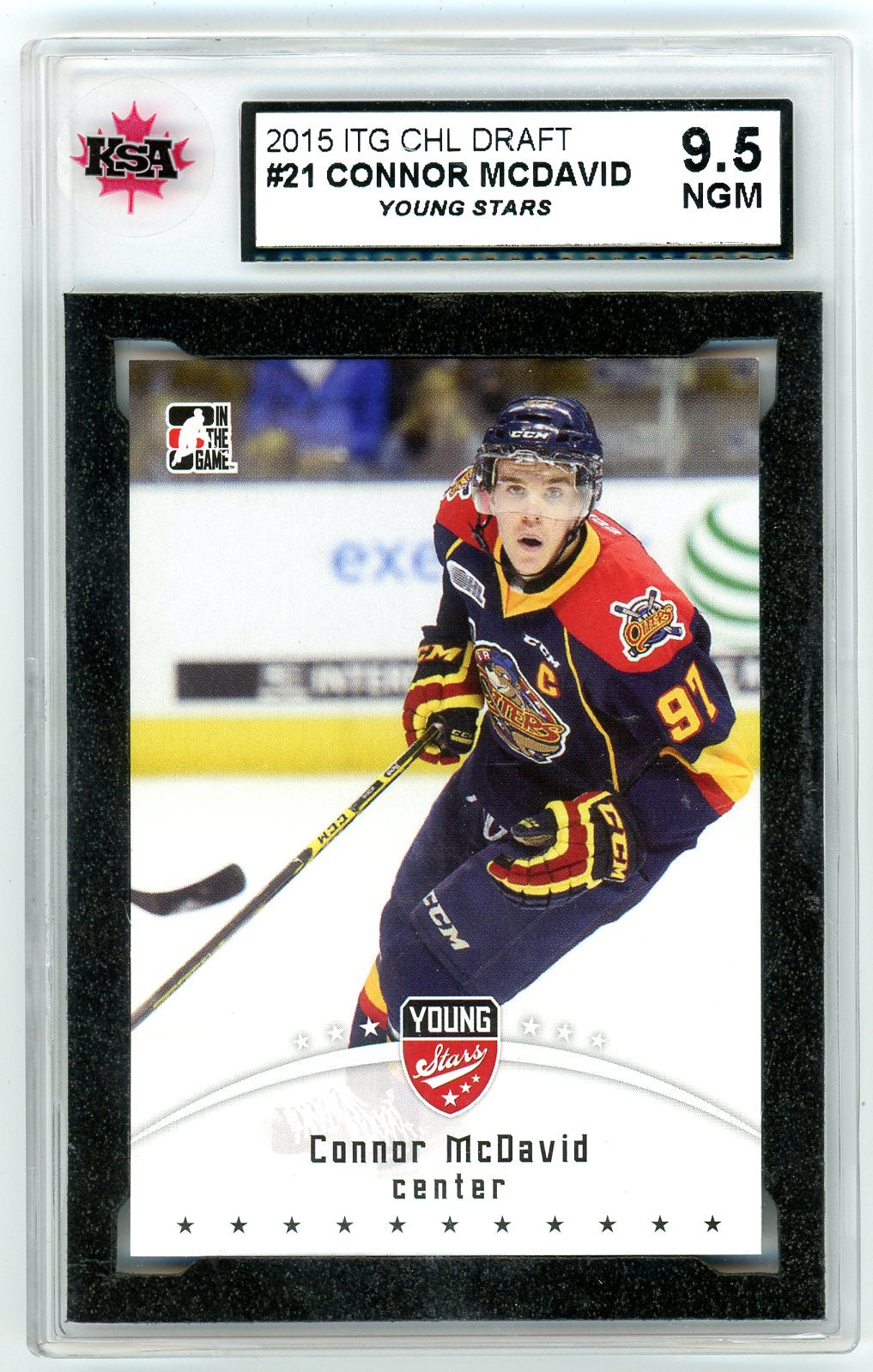 2015 In The Game CHL Draft Connor McDavid Graded Rookie Card #21 KSA 9.5