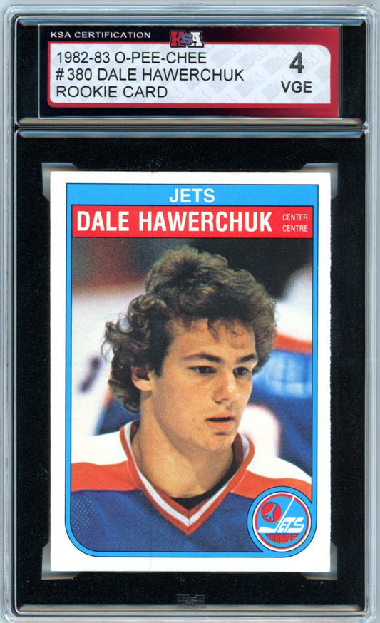 1982/83 OPC O-Pee-Chee Dale Hawerchuk #380 Graded Hockey Rookie Card KSA 4