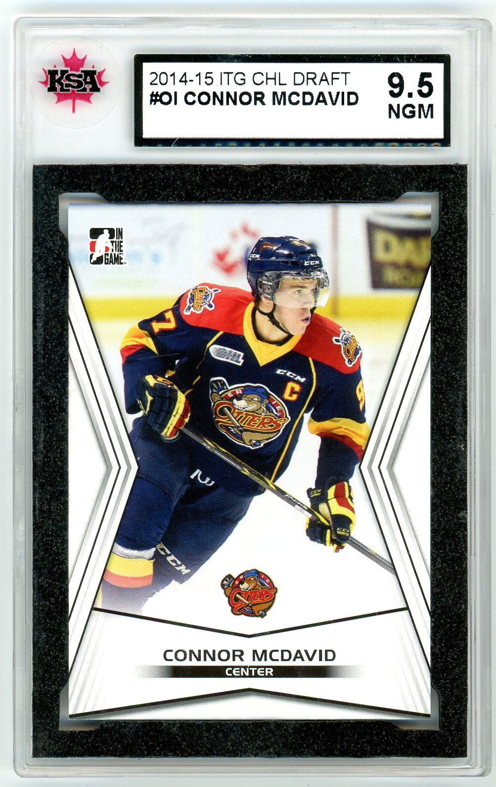 2015 In The Game CHL Draft Connor McDavid Graded Rookie Card #OI KSA 9.5