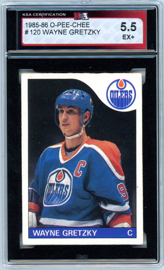 1985/86 OPC O-Pee-Chee Wayne Gretzky #120 Graded Hockey Card KSA 5.5