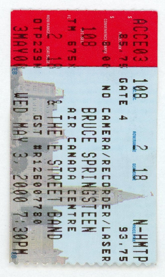 Bruce Springsteen & The E Street Band Vintage Concert Ticket Stub Air Canada Centre (Toronto, 2000)