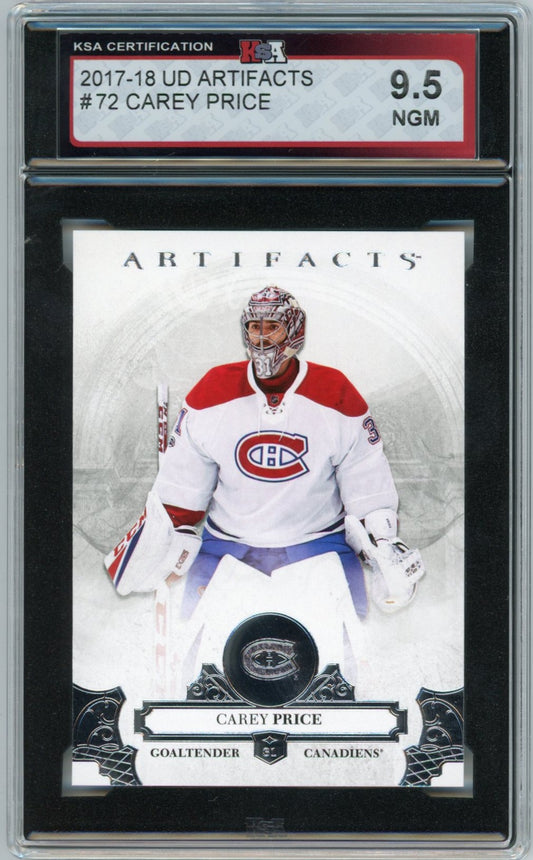 2017/18 Upper Deck Artifacts Carey Price Graded Hockey Card #72 KSA 9.5