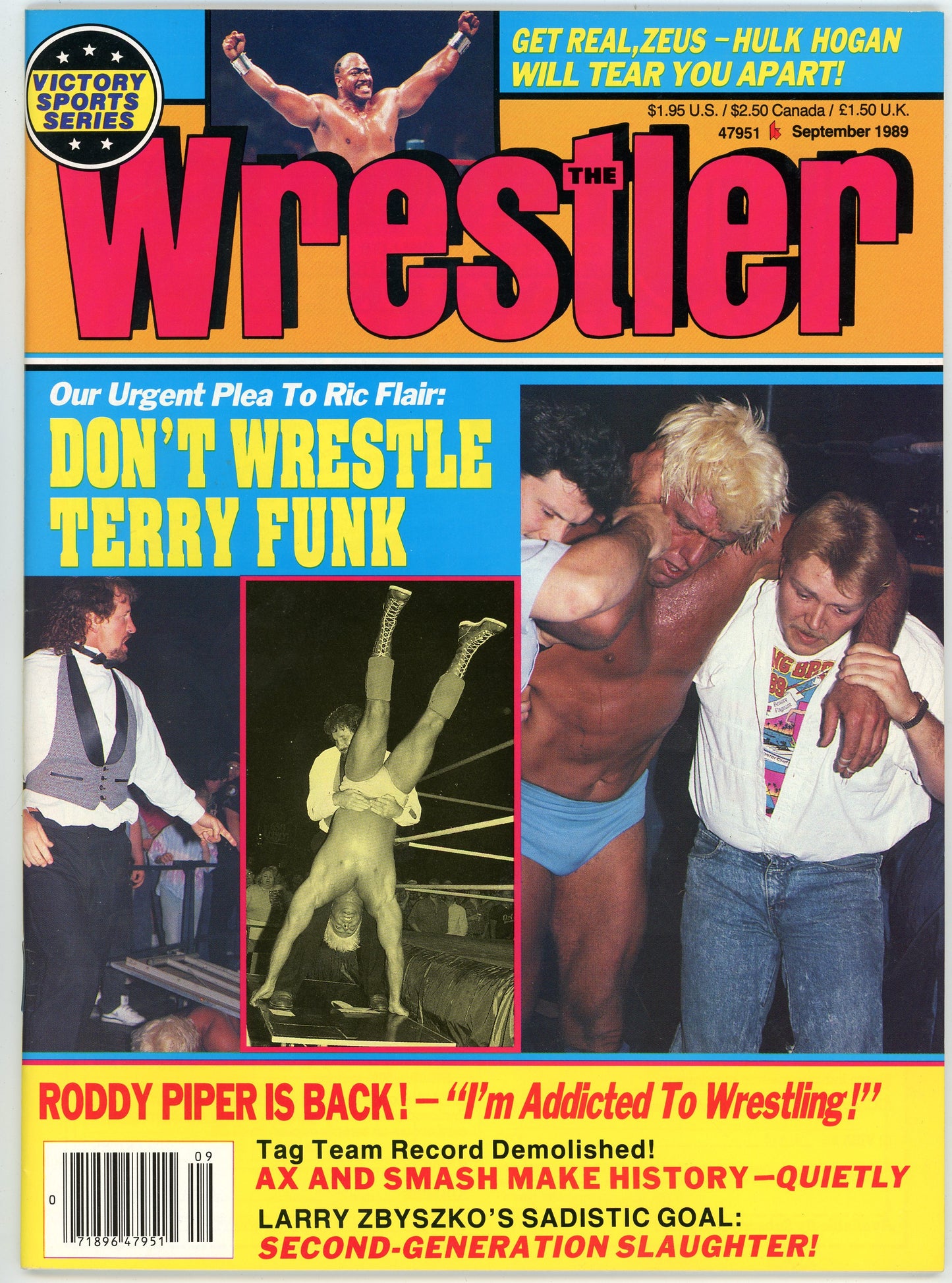 The Wrestler Vintage Wrestling Magazine (September, 1989) Ric Flair, Terry Funk