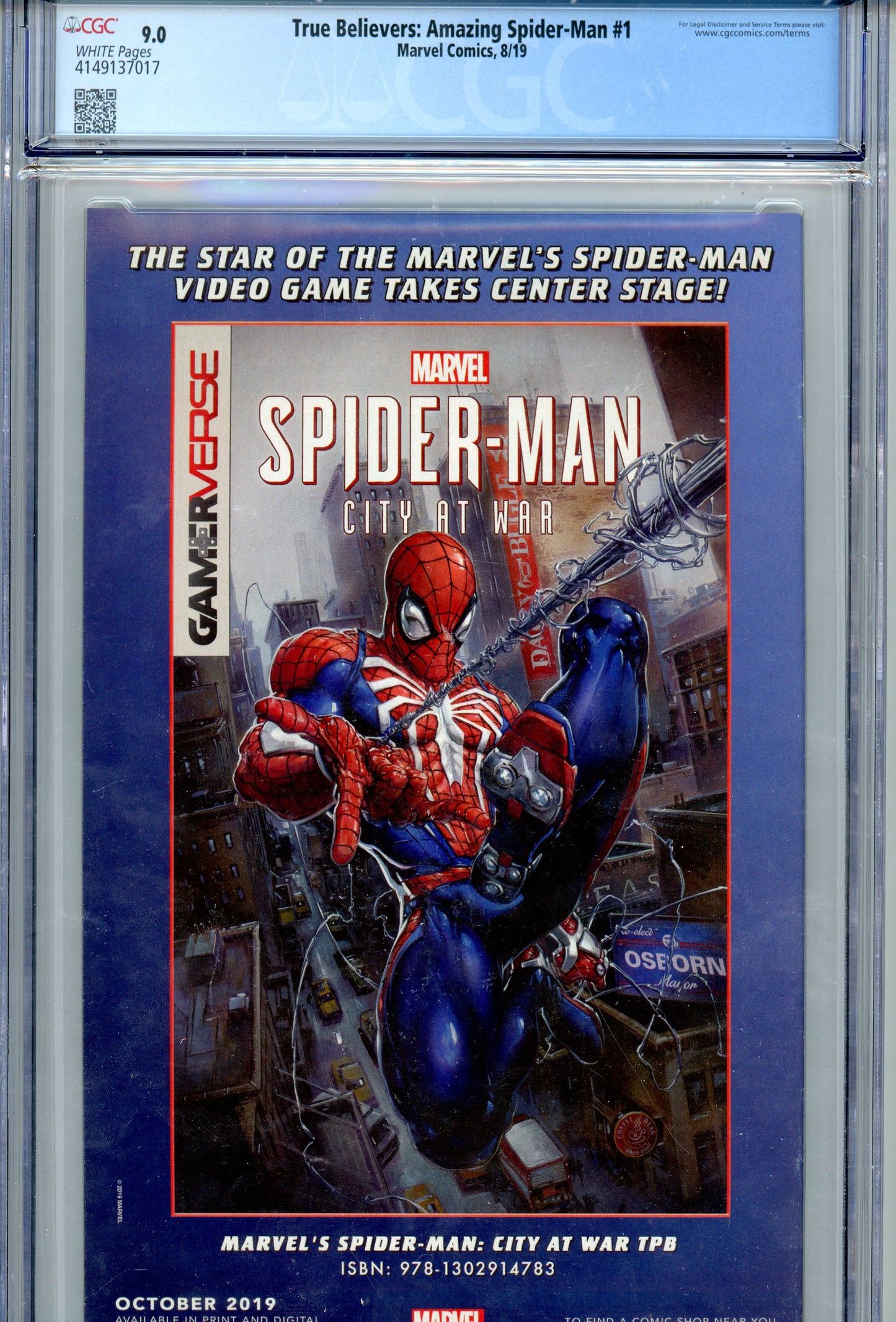 2019 True Believers: Amazing Spider-Man #1 Graded Comic Book 1963 Reprint CGC 9.0