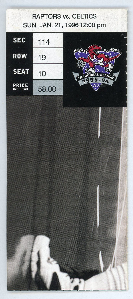 Toronto Raptors vs. Boston Celtics Vintage Ticket Skydome (Toronto, 1996)