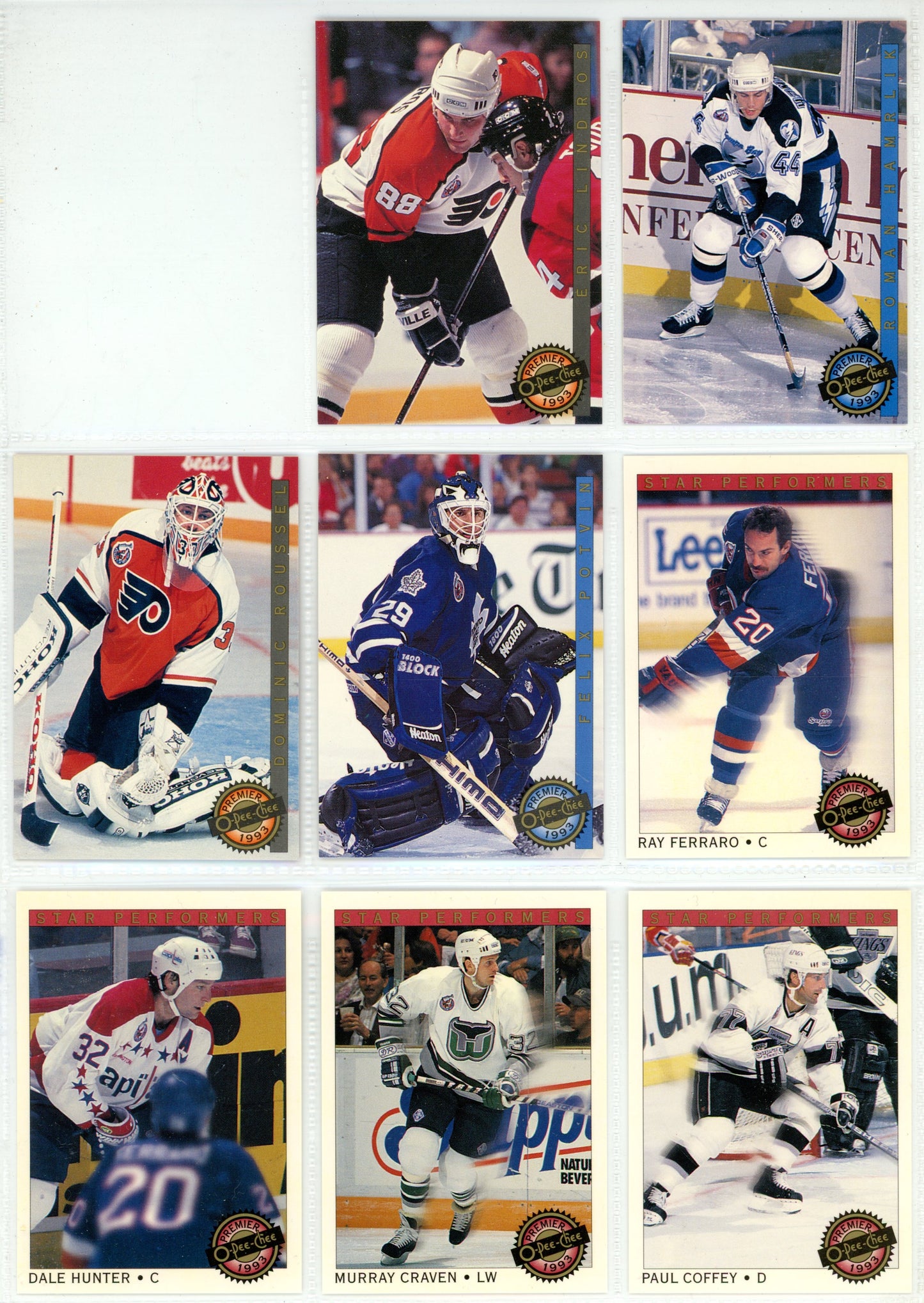 1992/93 O-Pee-Chee & OPC Premier NHL Hockey Card Complete Sets (528 Cards) + Inserts