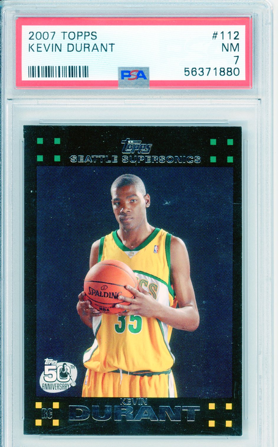 2007 Topps Kevin Durant #112 Graded Rookie Card PSA 7