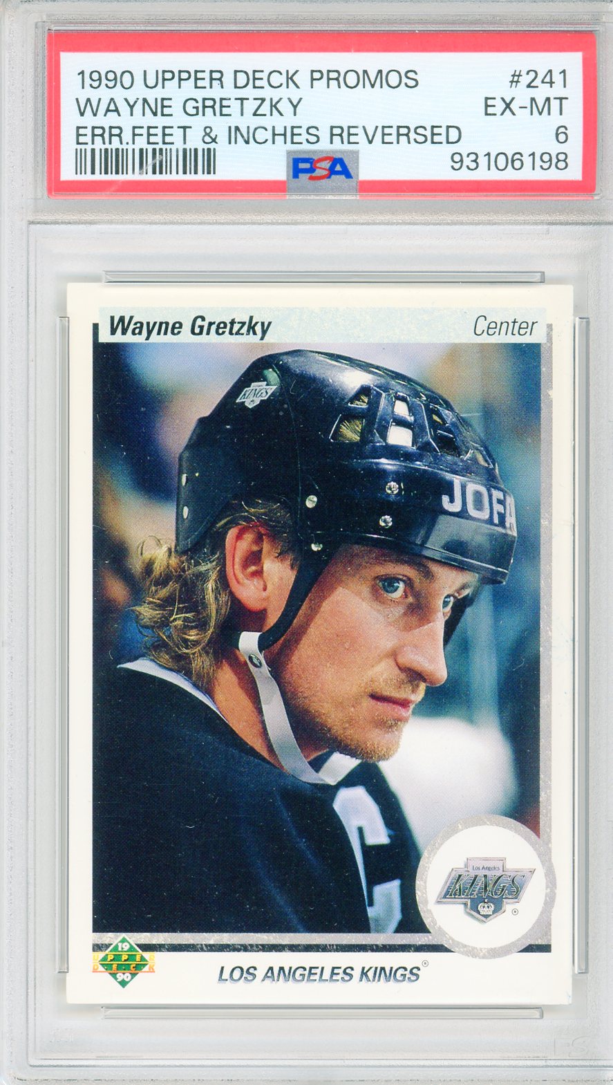 1990 Upper Deck Promos Wayne Gretzky Graded Hockey Card PSA 6