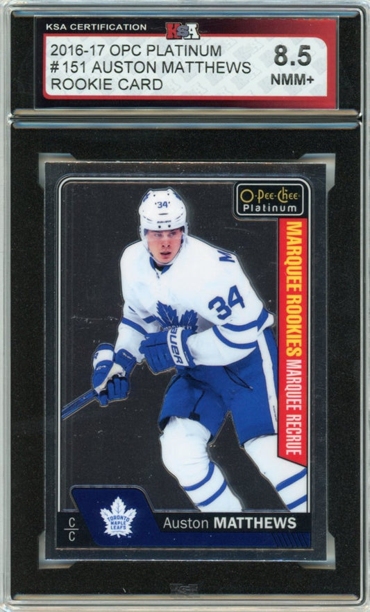 2016/17 OPC O-Pee-Chee Platinum Auston Matthews Graded Rookie Card #151 KSA 8.5