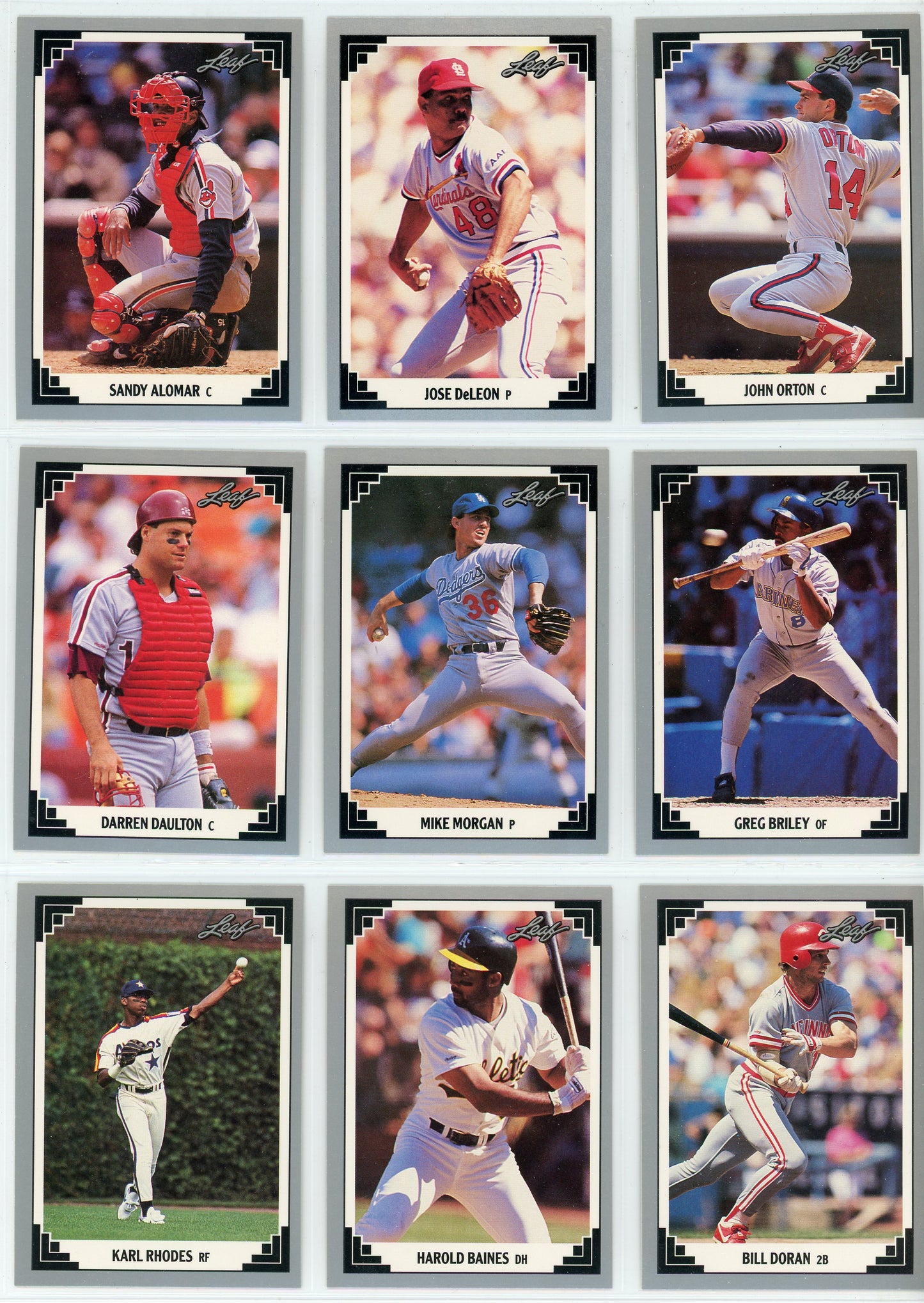 1991 Leaf Baseball Card Complete Set (528 Cards)