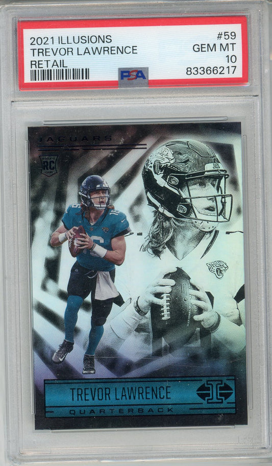 2021 Illusions Trevor Lawrence Graded Rookie Card #59 PSA 10