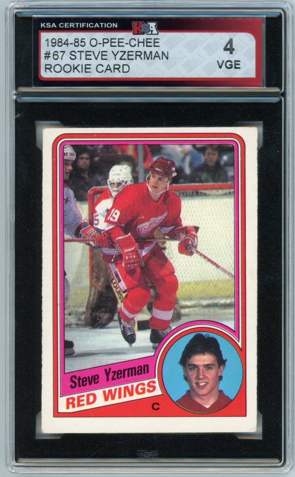 1984/85 OPC O-Pee-Chee Steve Yzerman Graded Rookie Card #67 KSA 4