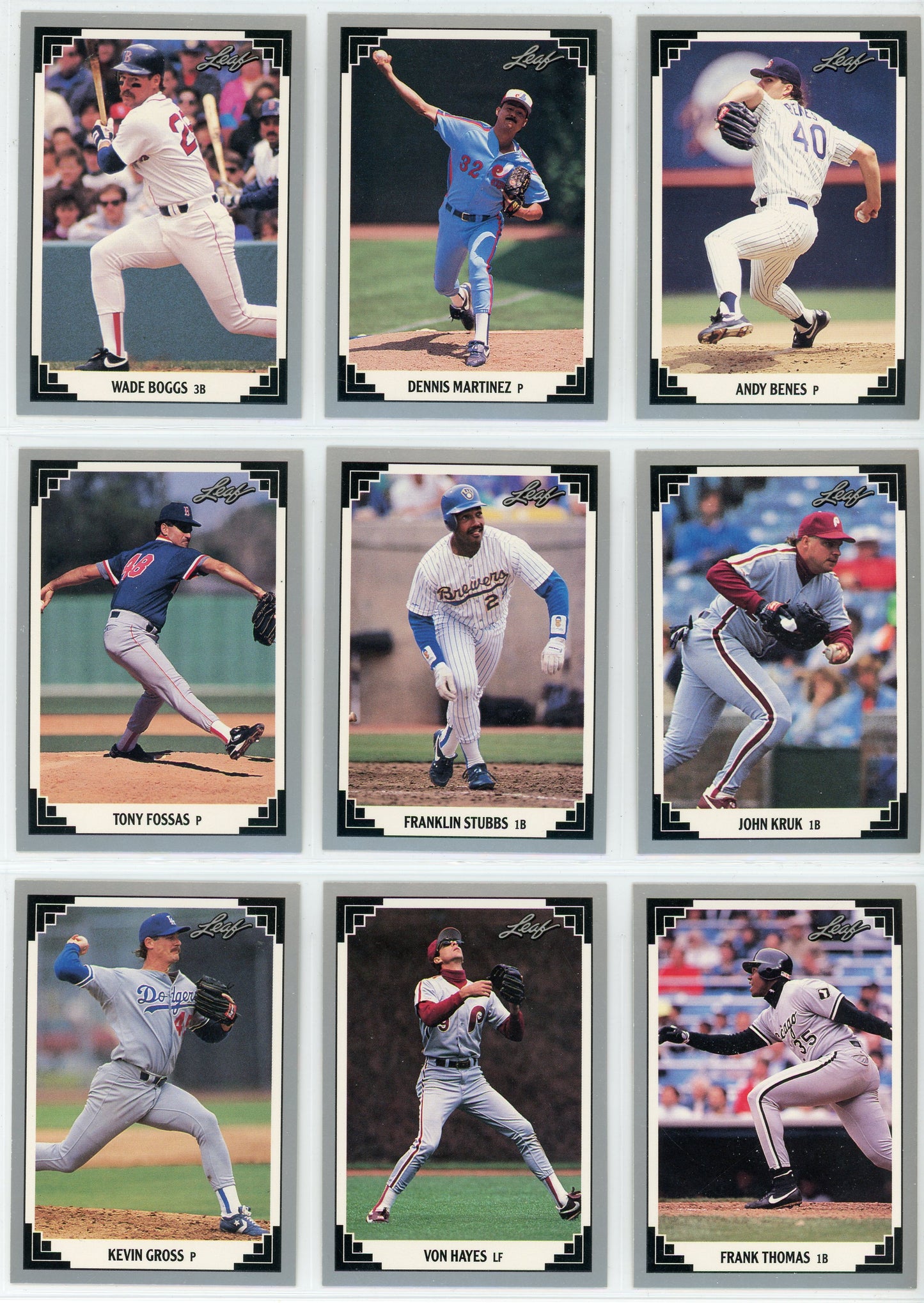 1991 Leaf Baseball Card Complete Set (528 Cards)