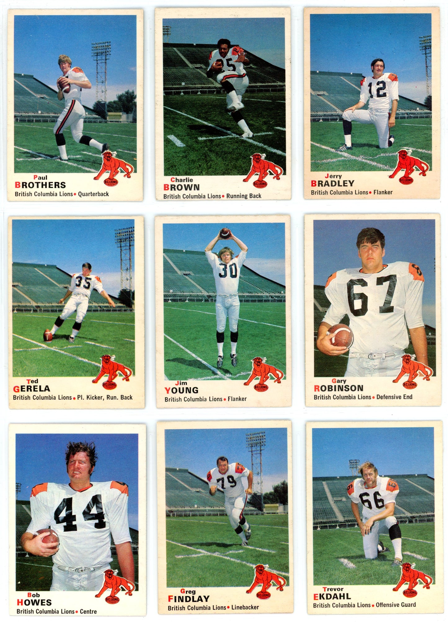 1970 OPC O-Pee-Chee CFL Football Complete Set (115 Cards) EX+ Marked Checklist
