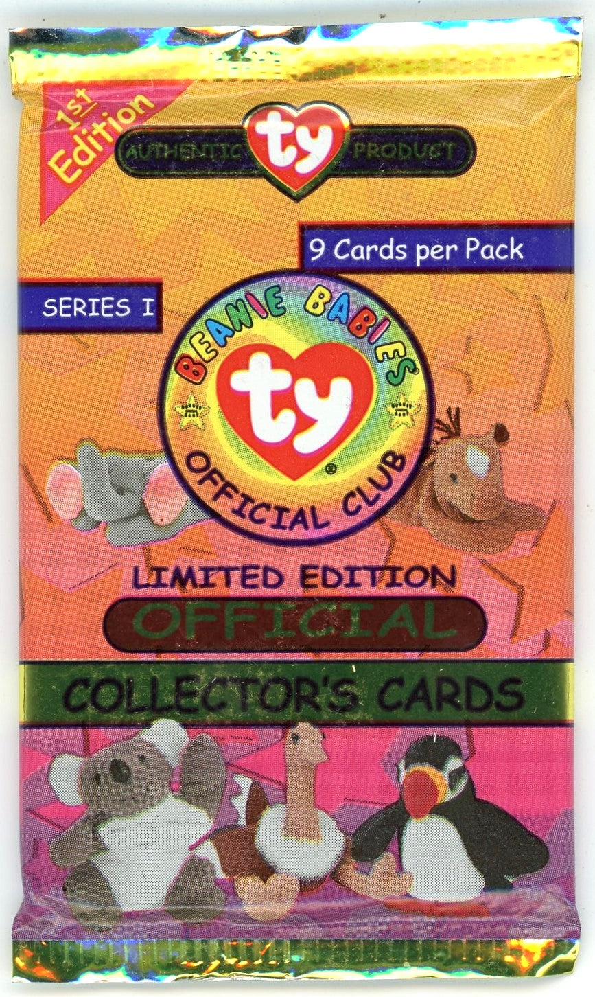 1998 Ty Inc. Official Beanie Babies Series 1 Trading Card Pack (9 Cards)