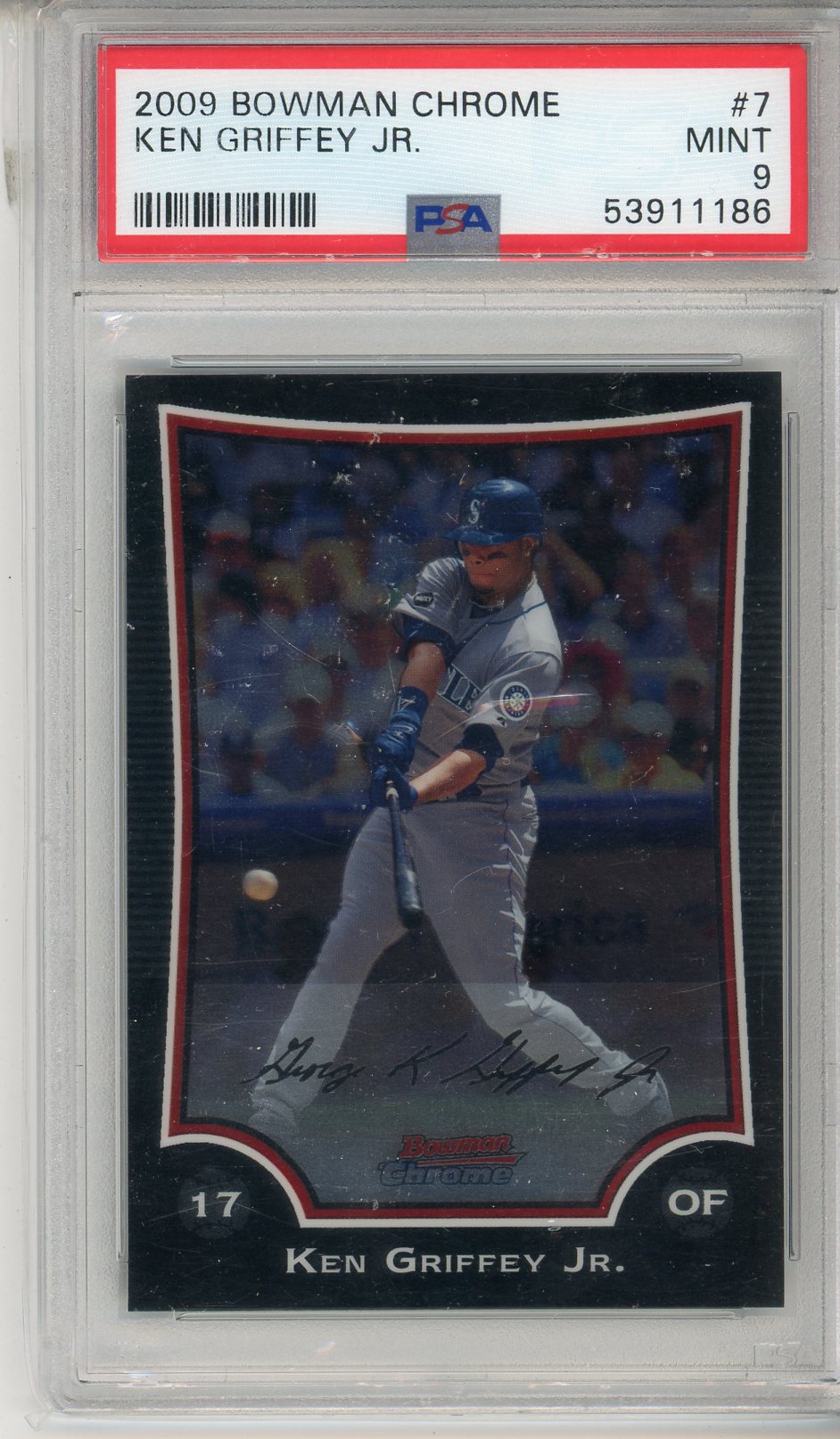 2009 Bowman Chrome Ken Griffey Jr. Graded Baseball Card #7 PSA 9