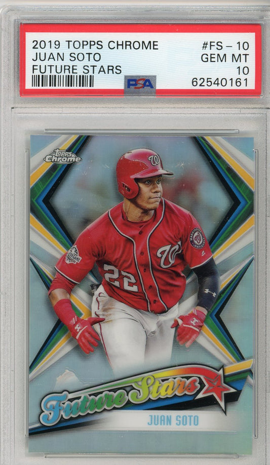 2019 Topps Chrome Juan Soto Future Stars Graded Baseball Card PSA 10