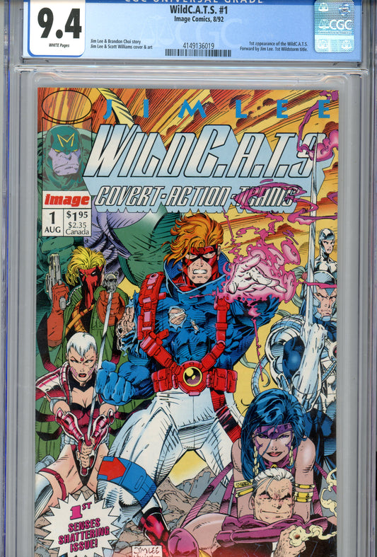 1992 WildC.A.T.S. #1 Graded Comic Book Jim Lee / Scott Williams Cover CGC 9.4