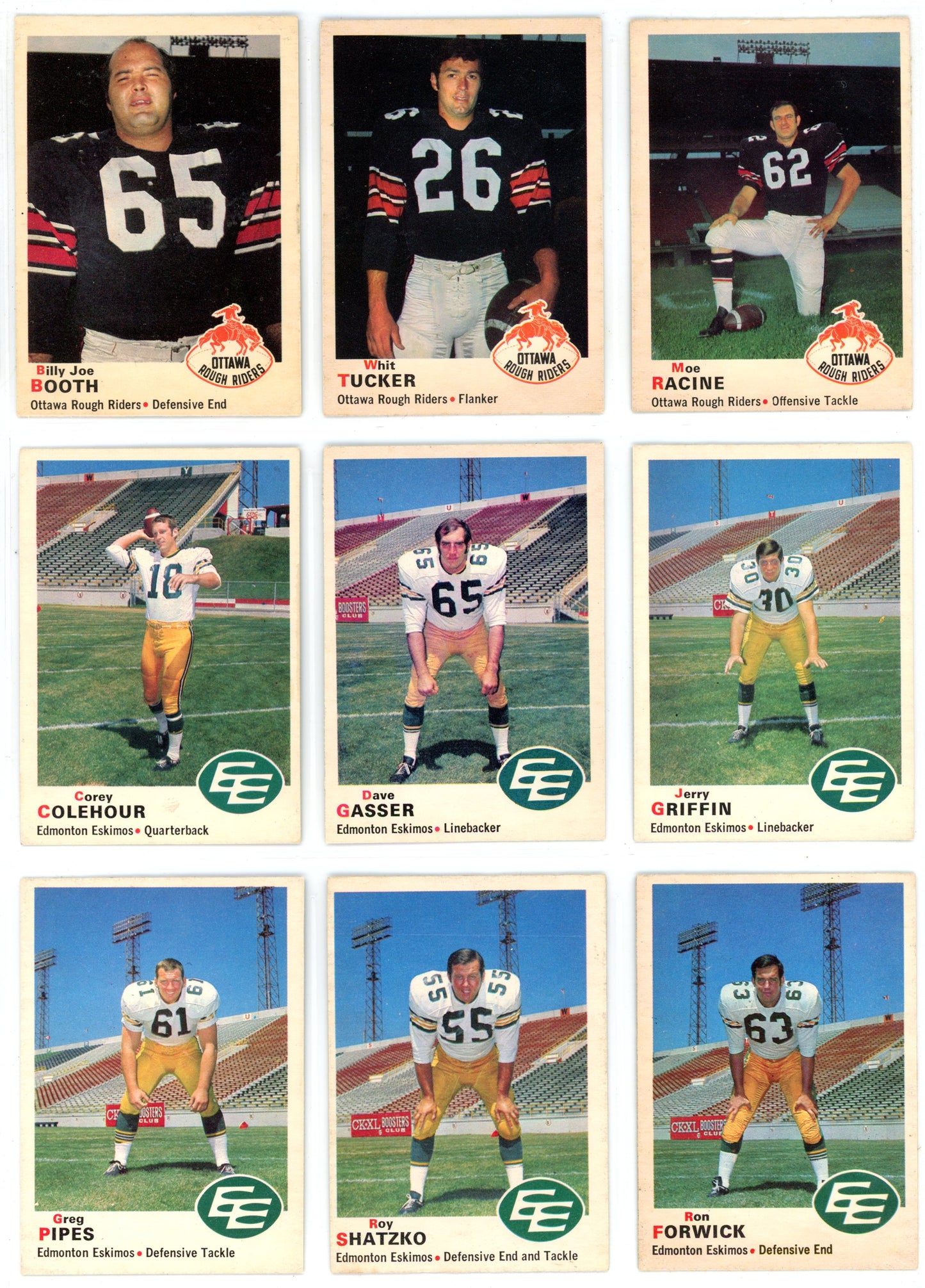 1970 OPC O-Pee-Chee CFL Football Complete Set (115 Cards) EX+ Marked Checklist