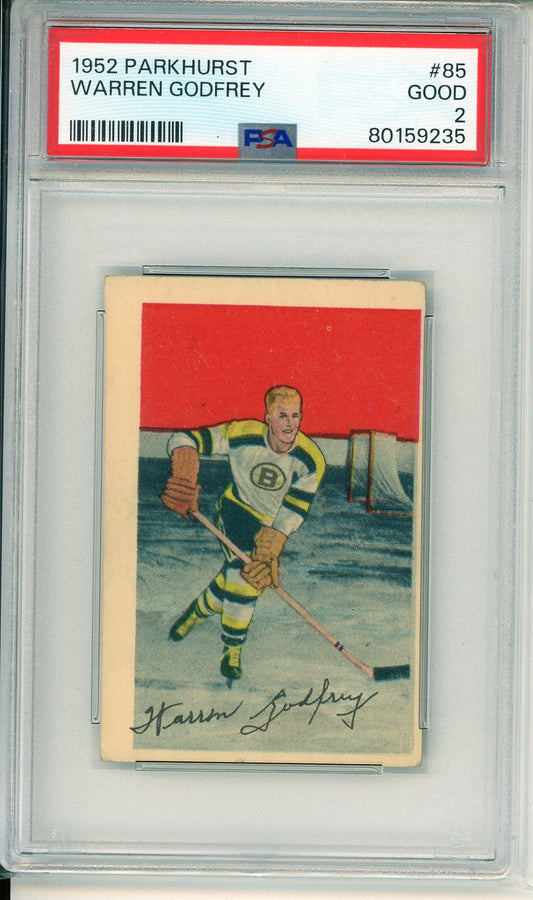 1952 Parkhurst Warren Godfrey Hockey Card PSA 2
