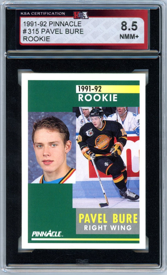 1991/92 Pinnacle Pavel Bure #315 Graded Hockey Rookie Card KSA 8.5