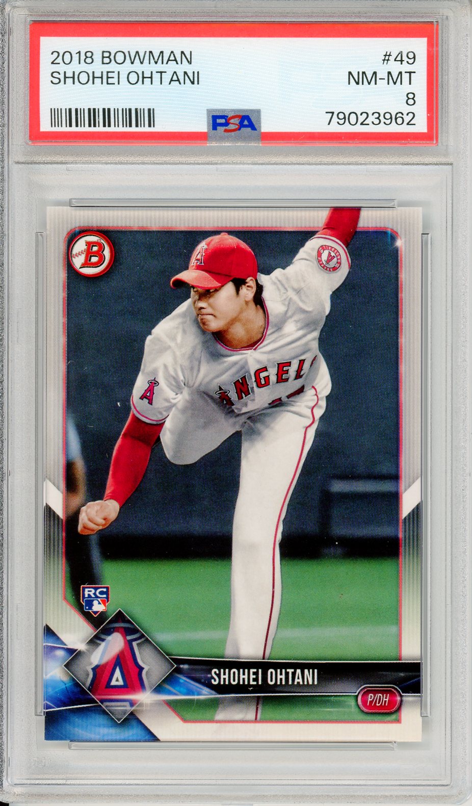 2018 Bowman Shohei Ohtani #49 Graded Rookie Card PSA 8